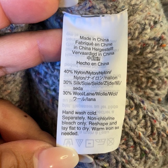 Madewell Colorful Fleck Ribbed Turtleneck Wool Cowl High Neck Sweater - Picture 4 of 4